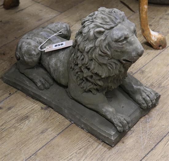 A composite stone lion W.20cm